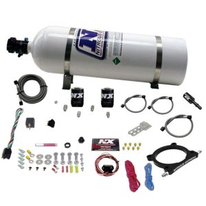 Ford Mustang Nitrous Oxide Injection System Kit - Nitrous Express - High Output Plate Kit (50-250HP) w/15lb Bottle - `11-`15
